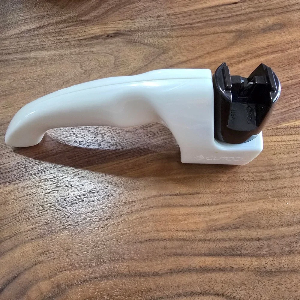 Cutco Knife Sharpener White Handheld Pull Through Kitchen Sharpener 80s Vintage